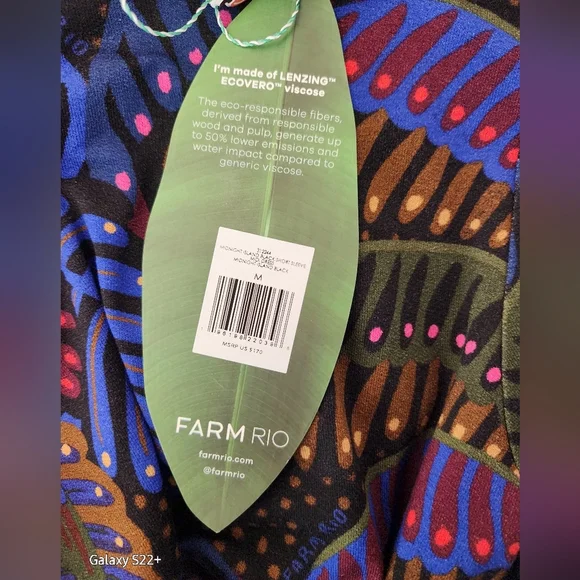 NWT FARM RIO SZ M. Multicolor Patterned Women's Dress - Picture 8 of 15